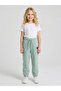 Girls Green Pintuck Details Printed Joggers By Juniorloom
