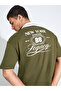 Olive Graphic Print Crew Neck Oversized T-Shirt