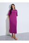 Magenta Slogan Print Short Sleeve Sleep T-Shirt Dress