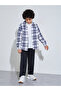 Multi-Color Checked Button-Up Shirt with Embroidery - 2