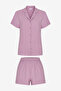 Women's Rose Short Sleeve Viscose Pyjama Set with Shorts - 2