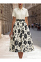 Floral Print Midi A-Line Dress with Short Sleeves - 5
