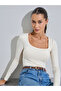 Pack of 2 - Multi-Color Square Neck Long Sleeves Knit T-Shirt - 2