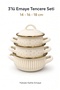 3-Piece Enamel Pot Set - Fiore Series - Total 6 Pieces with Lids, 18-16-14 Cm, Can Be Used on Induction Cooktops - 4