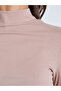Pink Solid High Neck Ribbed Fitted Top - 4