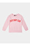 Baby Girl Pink Placement Print Cotton Sweatshirt - 2