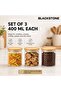 Blackstone Glass Storage Jars With Bamboo Lids, Airtight Borosilicate Pantry Canisters For Coffee - 2