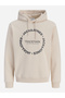 Beige Printed Pullover Hoodie - 2