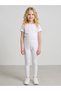 Girls White Solid Full Length Leggings By Juniorloom