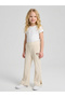 Girls Cream Heart Embroidered Pintuck Details Pants By Juniorloom - 2