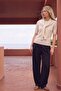 Shawl-Tie Knitwear Blouse Cream - 2
