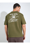 Olive Graphic Print Crew Neck Oversized T-Shirt - 5