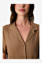 Women's Brown Short Sleeve Viscose Pyjama Set with Shorts - 4