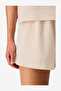 Women's Beige Short Sleeve Cotton Pyjama Set with Shorts - 4