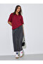 Burgundy Textured Knit Polo T-Shirt - 2