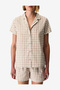 Women's Latte Short Sleeve Cotton Pyjama Set with Shorts - 2