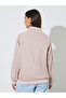 Pink Striped Regular Fit Baseball Jacket - 5