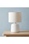 Supreme Ceramic Table Lamp White- 35Cm, Ceramic, Linen, L 25 x W 25 x H 35 cm