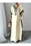 Beige Printed Arabian Jalabiya