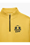 Cotton Three-Thread Ribbed Zipper Detailed Stand-Up Collar Printed Sweatshirt - 7