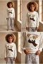 Children's Lovely Winter Doggy Ecru Pajama Set - 2