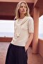 Shawl-Tie Knitwear Blouse Cream