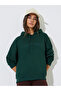 Dark Green Slogan Embroidery Oversized Hoodie