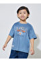 Boys Acid Blue Graphic Print Patchwork Oversized T-Shirt - 3