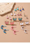 Girls Set of 12 - Butterfly Pearl Stud Earrings - 3