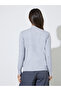 Grey Solid High Neck Ribbed Jumper - 5
