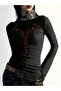 Black Printed Long Sleeve T-Shirt