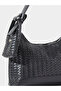 Black Woven Shoulder Hobo Bag - 3