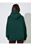 Dark Green Slogan Embroidery Oversized Hoodie - 5