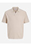 Beige Ribbed Knit Polo - 8