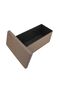 Cristy 76.5X38X37.5 Folding Storage Ottoman - Golden, Brown, L 76.5 x W 38 x H 37.5 cm, Fabric - 4