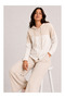 Women's Shirted Long Sleeve Premium Modal Top and Bottom Tracksuit Set - Stone