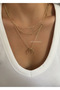 3-Piece Crescent Gold Chain Women's Necklace Combination - 3
