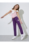 Girls Purple Pintuck Detail Patchwork Joggers - 2