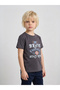 Boys Charcoal Graphic Print Regular Fit T-Shirt By Juniorloom - 2
