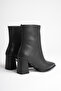 Women's Pointed Toe Black 7.5 cm Thick Heeled Winter Boots - 7