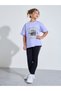 Teen Girls Blue Graphic Print Oversized T-Shirt - 2