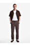 Regular Fit Cotton Chino Muslin Trousers with Belted Laces, Buttons and Pockets