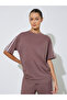 Brown Side Striped T-Shirt and Wide Leg Joggers Set - 2