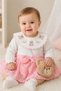 Baby Girl Lace Detailed Teddy Bear Figured 3-Piece Set - 2