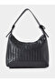Black Woven Shoulder Hobo Bag - 4