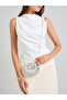 Silver Tone Rhinestone Embellished Mini Clutch with Removable Chain Strap - 2