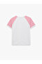 Comfortable Fit Short Raglan Sleeves Crew Neck Printed Sports T-Shirt - 3
