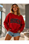 1898 Brooklyn Printed Women's 3-Thread Oversize Ribbed Crew Neck Sweatshirt - 2