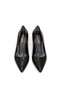 Women's Stiletto Crocodile Black Shiny Pointed Toe Medium Heel F701 - 5