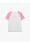 Comfortable Fit Short Raglan Sleeves Crew Neck Printed Sports T-Shirt - 2